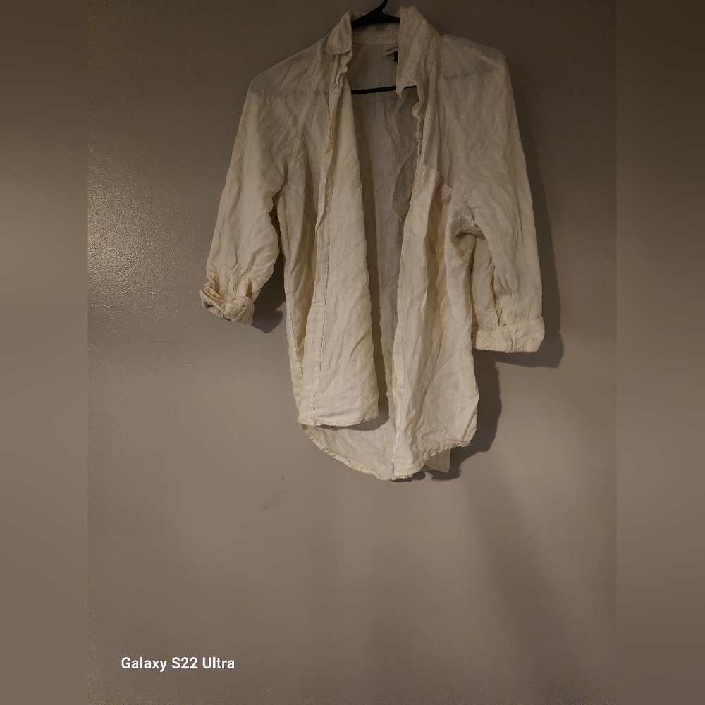 Target small yellow and white collared shirt.
